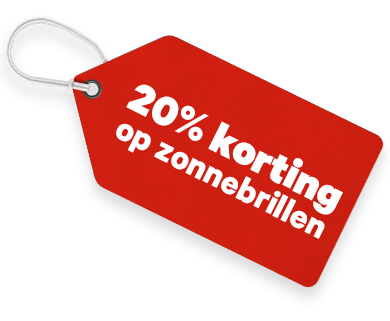 20% korting op alle zonnebrillen